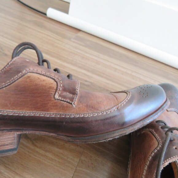 BED STU Bench Made Cobbler Series Wingtip Derby Brogue Shoes Brown Leather 10 - Picture 13 of 16